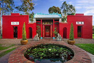 Bendigo Joss House Temple bright red exterior 